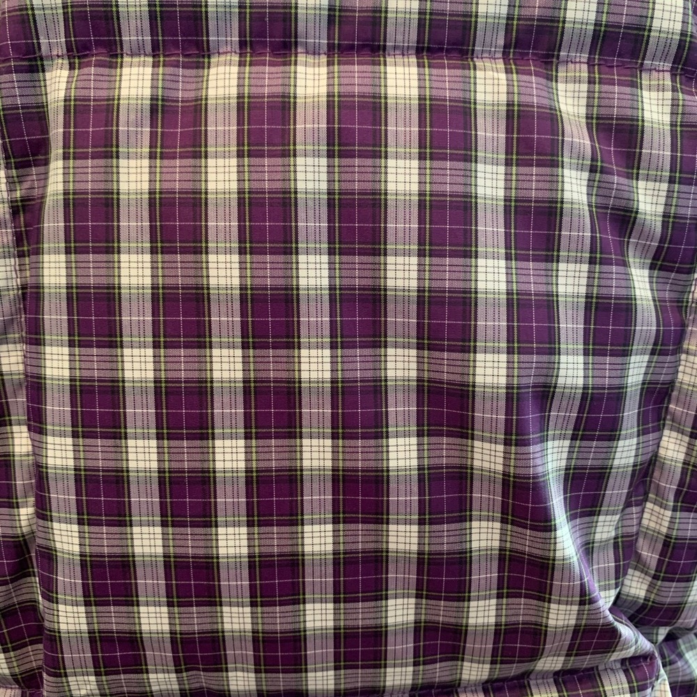 Land’s End Purple Plaid Down Filled Vest Sz Large - Picture 7 of 7